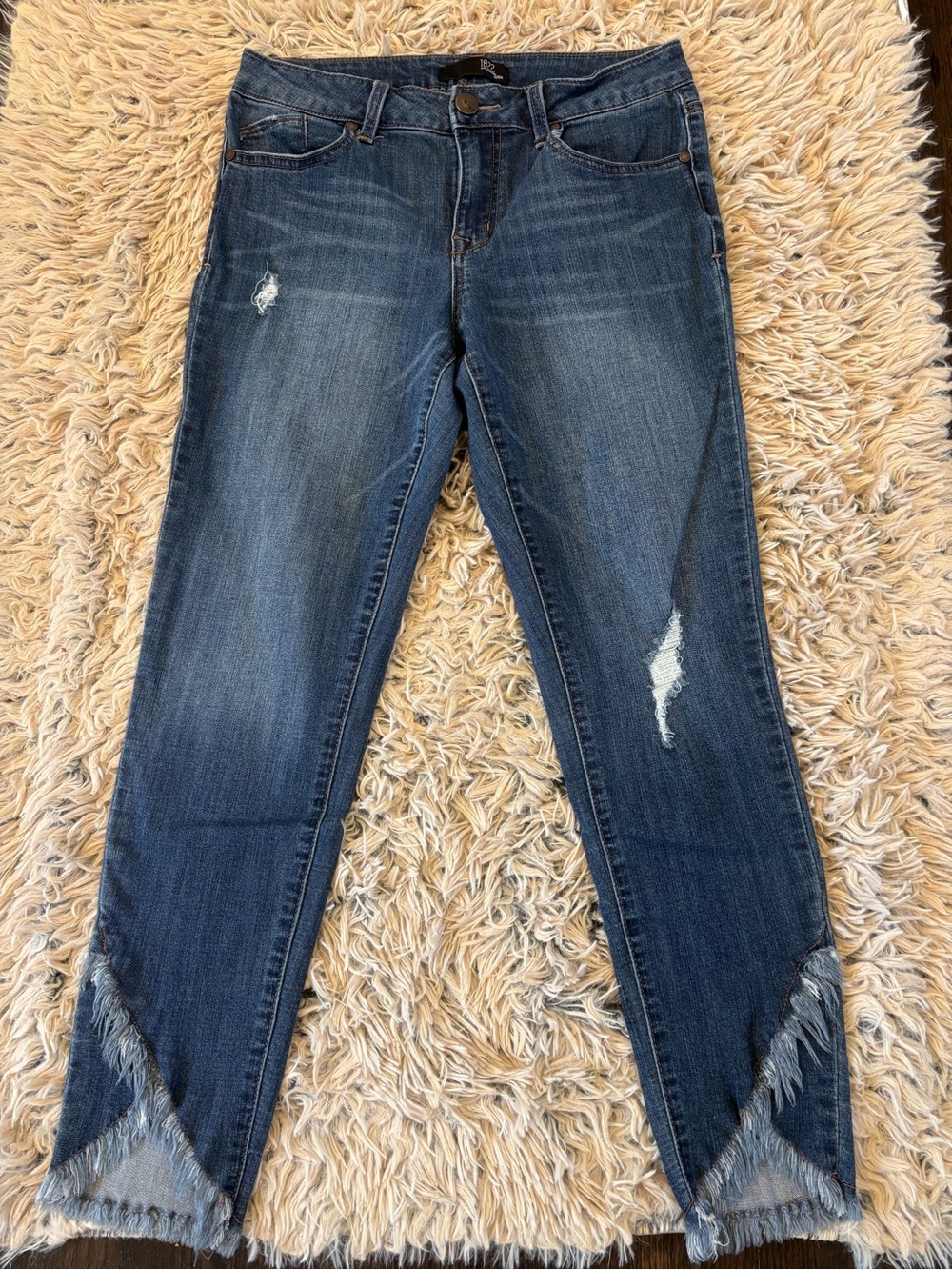 Blue Denim Jeans with fancy hem